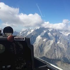Flugwegposition um 13:08:32: Aufgenommen in der Nähe von 11010 Pré-Saint-Didier, Aostatal, Italien in 3774 Meter